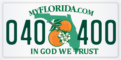 FL license plate 0404OO