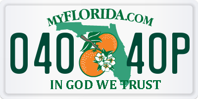 FL license plate 0404OP