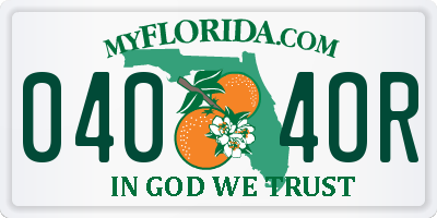 FL license plate 0404OR