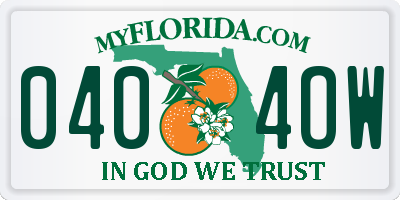FL license plate 0404OW