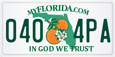 FL license plate 0404PA