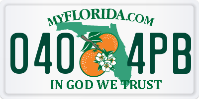 FL license plate 0404PB