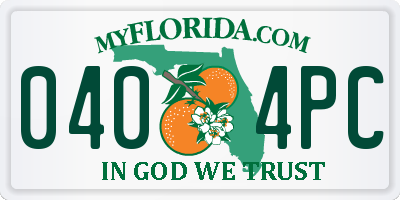 FL license plate 0404PC