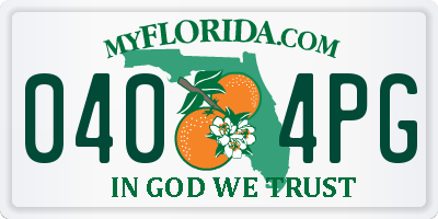 FL license plate 0404PG