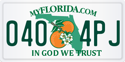 FL license plate 0404PJ