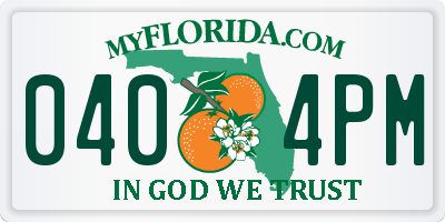 FL license plate 0404PM