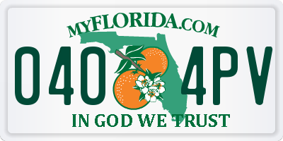 FL license plate 0404PV