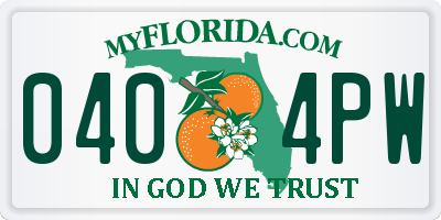 FL license plate 0404PW
