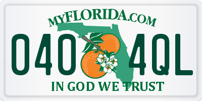 FL license plate 0404QL