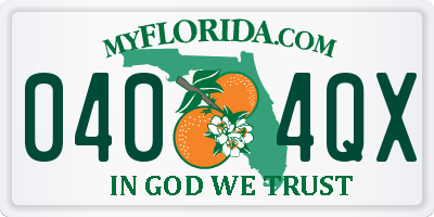 FL license plate 0404QX