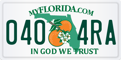 FL license plate 0404RA