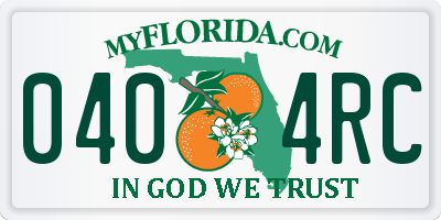 FL license plate 0404RC