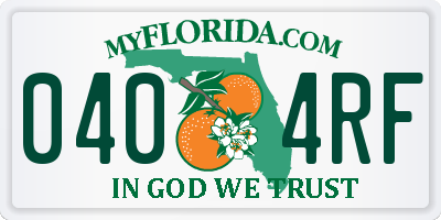 FL license plate 0404RF