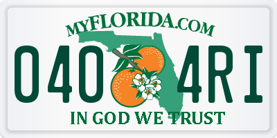 FL license plate 0404RI