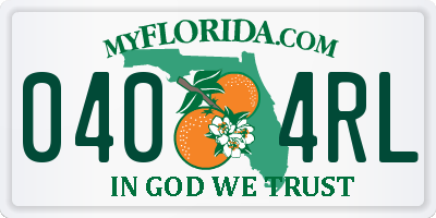 FL license plate 0404RL