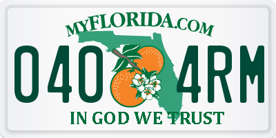 FL license plate 0404RM
