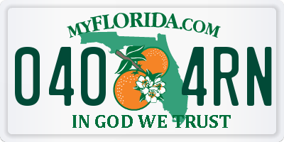 FL license plate 0404RN
