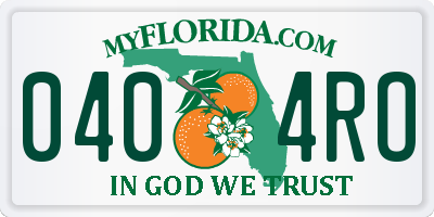 FL license plate 0404RO