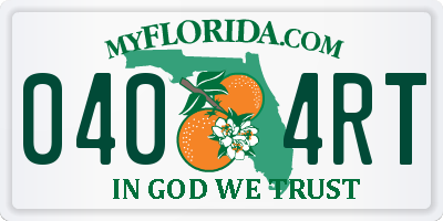 FL license plate 0404RT
