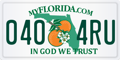 FL license plate 0404RU