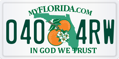 FL license plate 0404RW