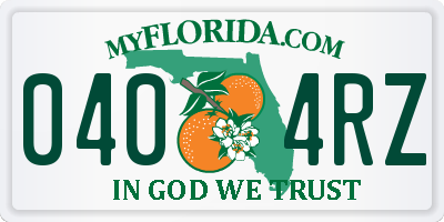 FL license plate 0404RZ
