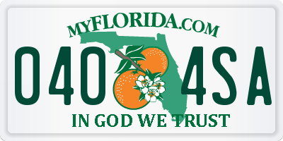 FL license plate 0404SA