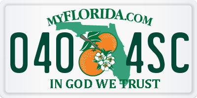 FL license plate 0404SC