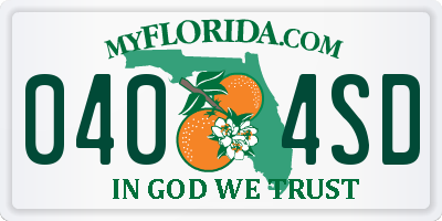 FL license plate 0404SD
