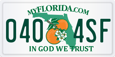 FL license plate 0404SF