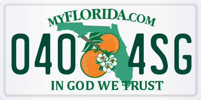 FL license plate 0404SG