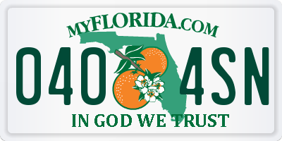 FL license plate 0404SN
