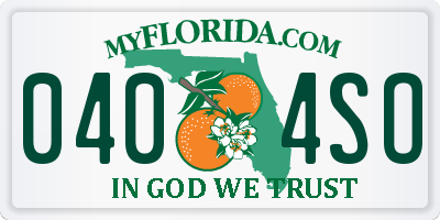 FL license plate 0404SO
