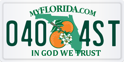FL license plate 0404ST