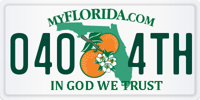 FL license plate 0404TH