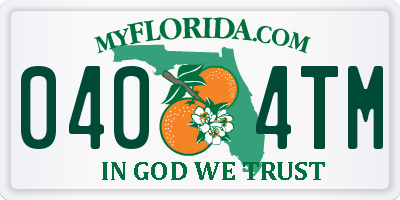 FL license plate 0404TM