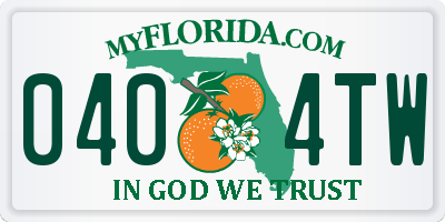 FL license plate 0404TW