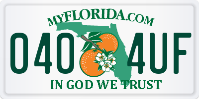 FL license plate 0404UF