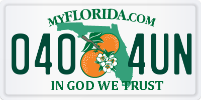FL license plate 0404UN