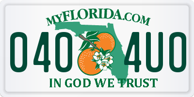FL license plate 0404UO