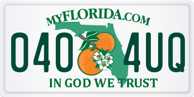 FL license plate 0404UQ