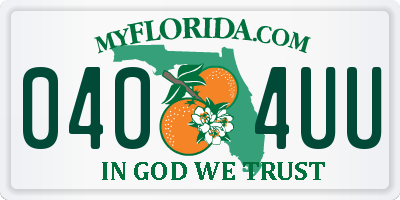 FL license plate 0404UU