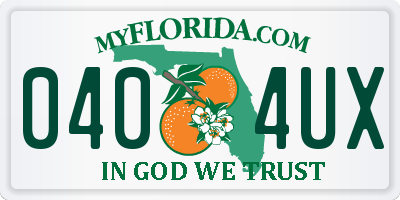 FL license plate 0404UX