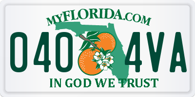 FL license plate 0404VA