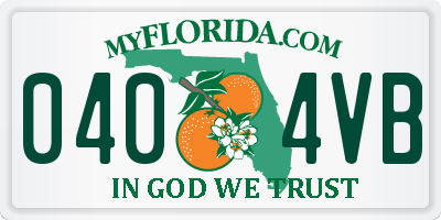 FL license plate 0404VB