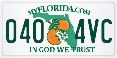 FL license plate 0404VC