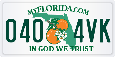 FL license plate 0404VK