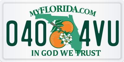 FL license plate 0404VU