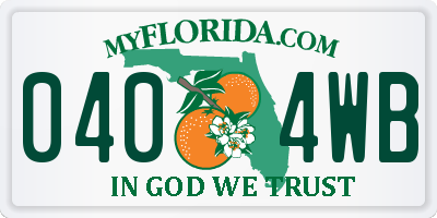 FL license plate 0404WB