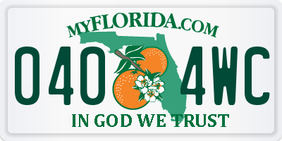 FL license plate 0404WC